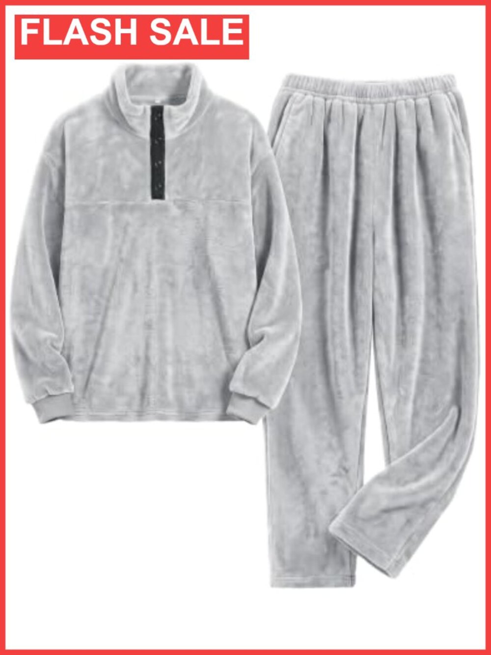 Men's Fleece Pajama Set Soft Warm Plush 2 Piece Lounge Sleepwear